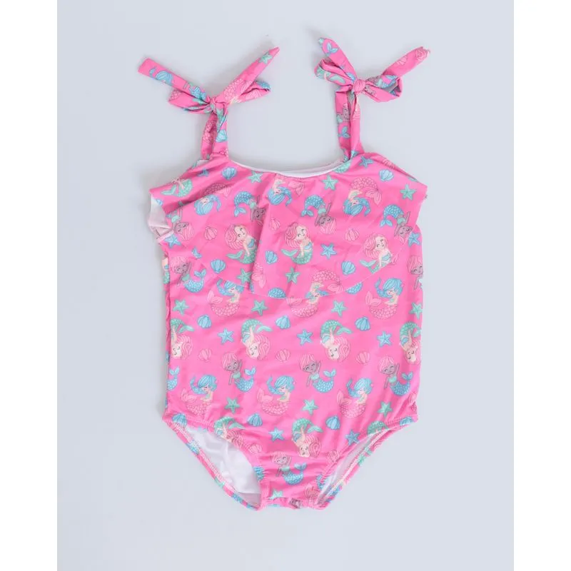 Maiô Infantil Alcinha UV 50+ Babado Proteção Sereia Rosa 8
