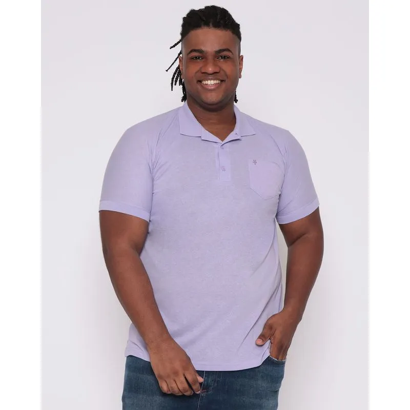 Polo Plus Size Masculina Bolso Lilás Médio G2