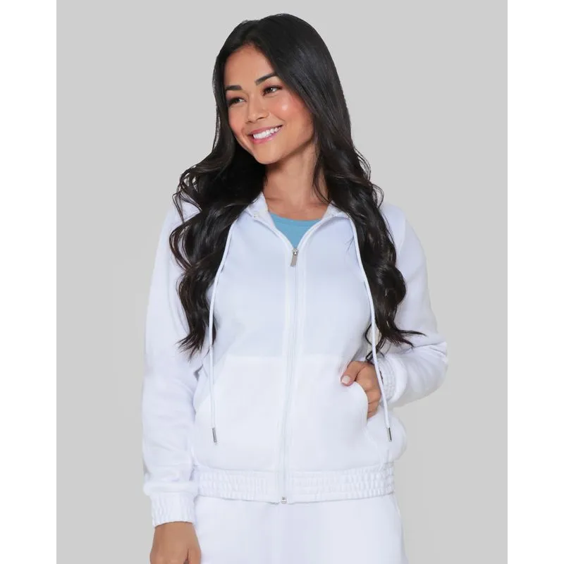 Casaco Moletom Feminino Com Zíper Branco G