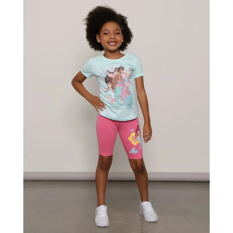 Bermuda Infantil Ciclista Disney Pequena Sereia Rosa 4