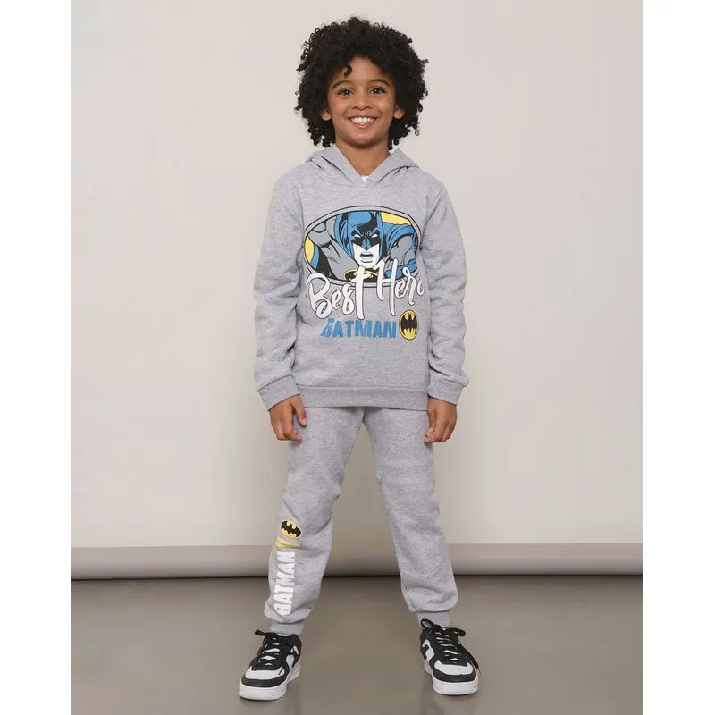 Calça Moletom Infantil Jogger Batman Liga da Justiça Cinza 4