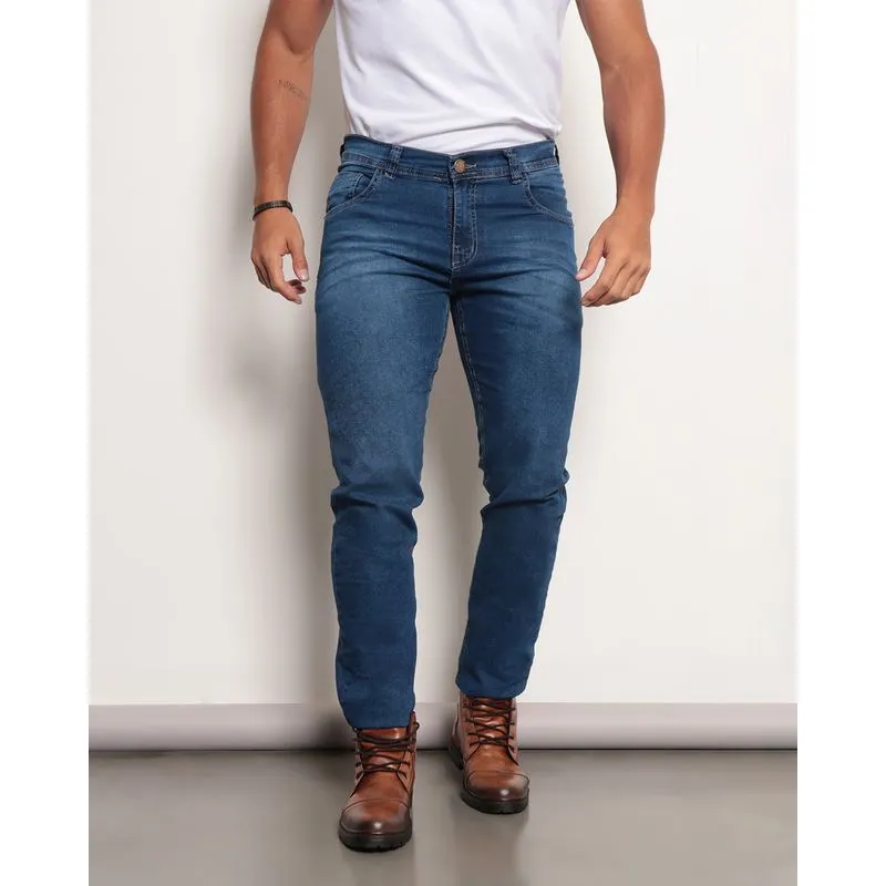 Calça Jeans Masculina Slim Azul Médio 48