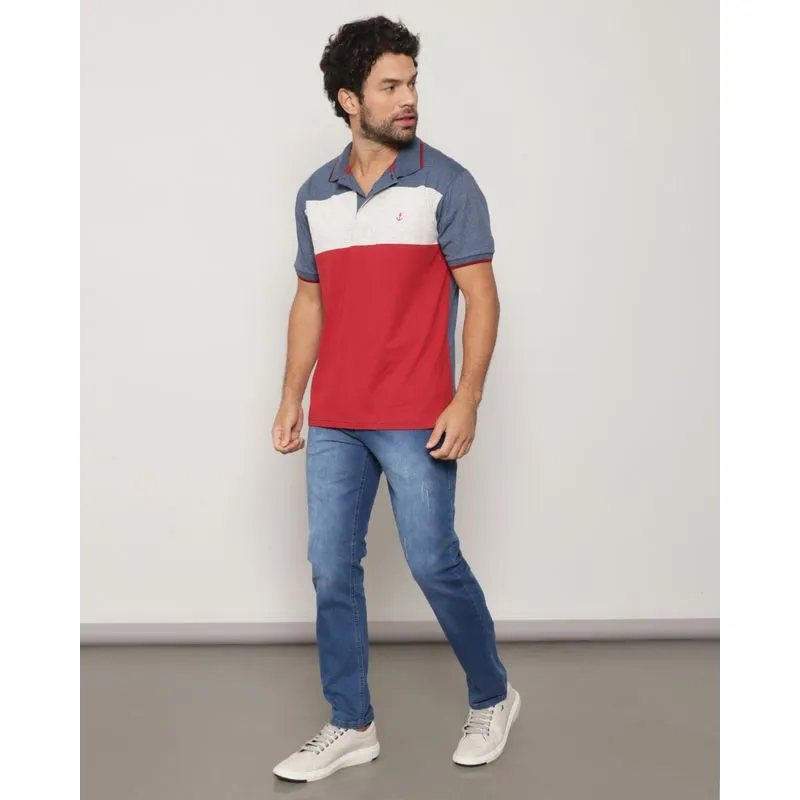Calça Jeans Masculina Slim com Puídos Azul 44