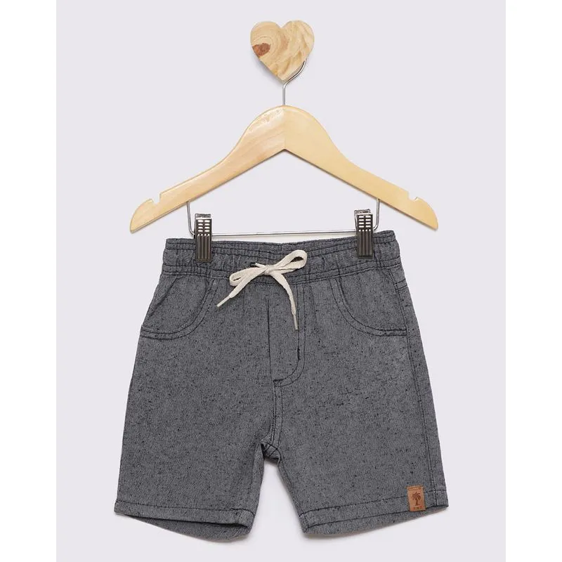 Bermuda Bebê Menino Com Elástico Cinza 3