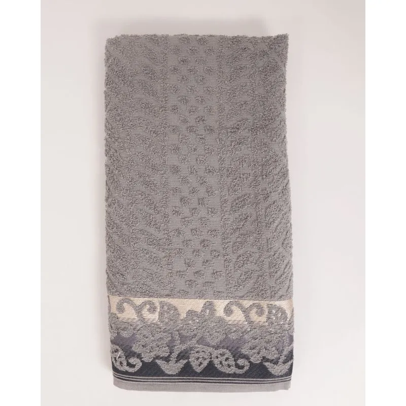 TToalha de Banho Valletex 135cm x 68cm Dakota Cinza UN