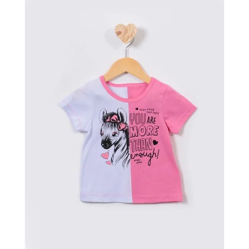 Blusa Bebê Estampa Zebra Bicolor Rosa 2