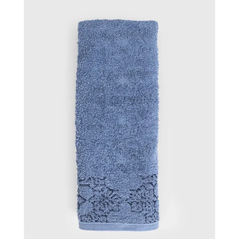 Toalha de Rosto Aviera 48cmx80cm Bordado Azul UN