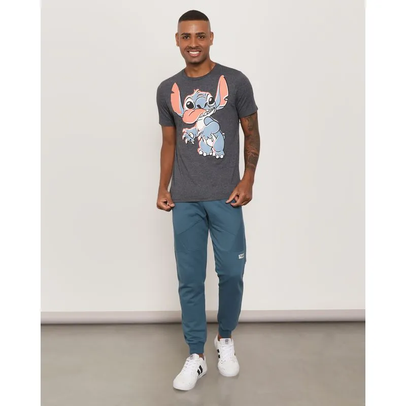 Calça Moletinho Masculina Jogger Com Bolso Azul P