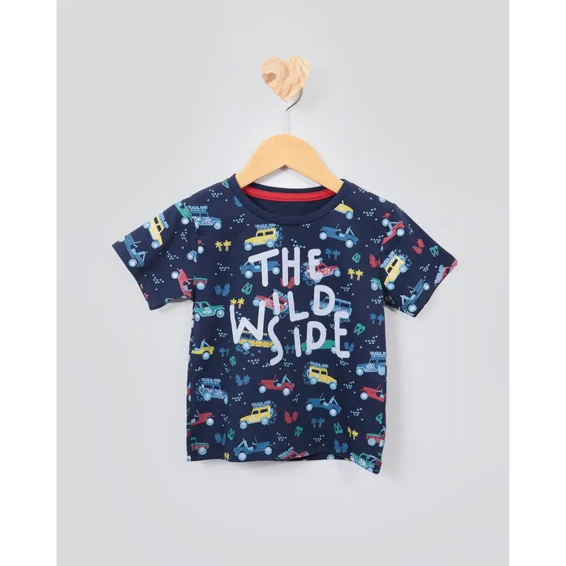 Camiseta Bebê Estampa The Wild Side Azul 1
