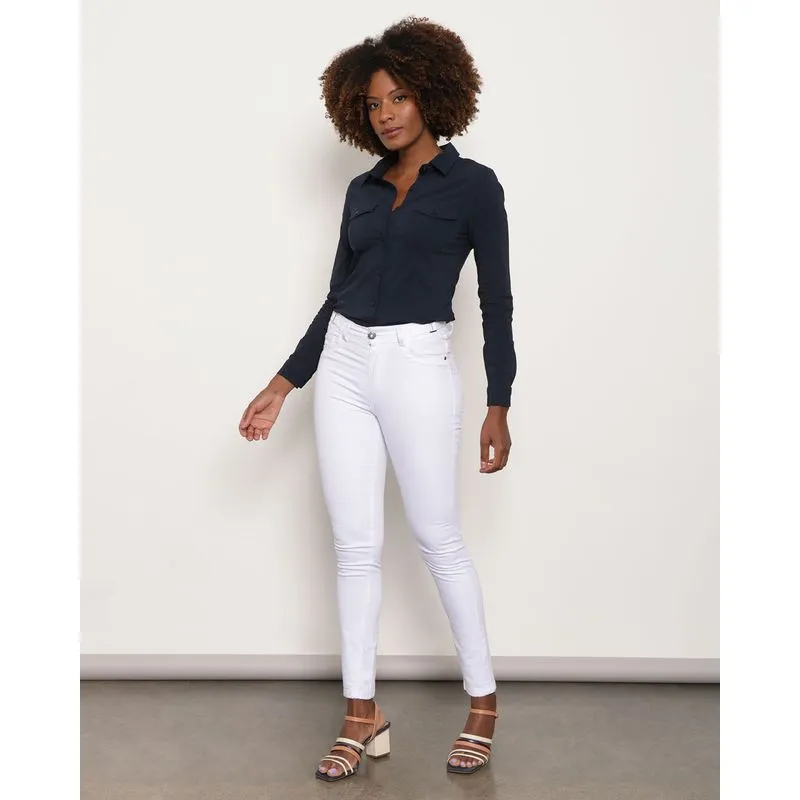 Calça Feminina Sarja Skinny Branca 48