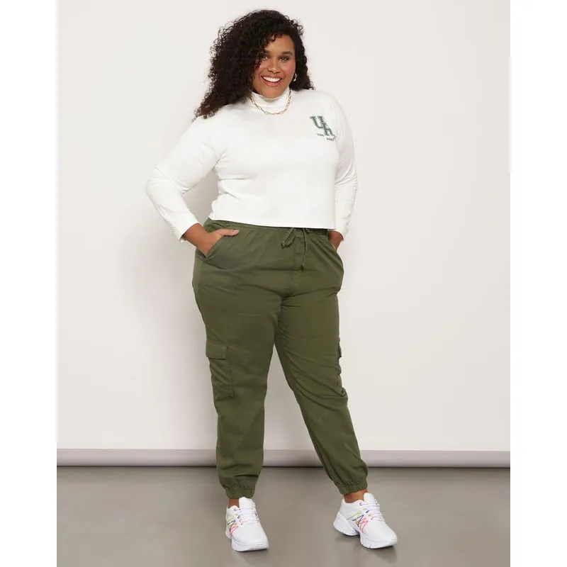 Calça Sarja Plus Size Feminina Jogger Verde 50