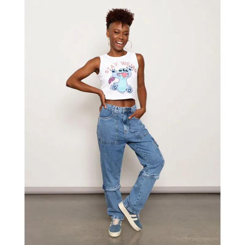 Calça Jeans Feminina Vizzy Destacável Azul 46
