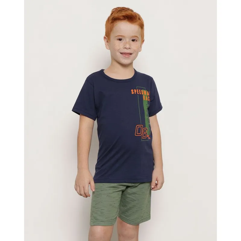 Conjunto Infantil Moletinho Flamê Azul Marinho 4