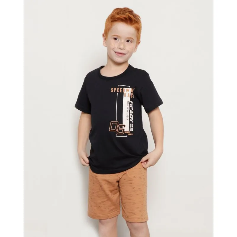 Conjunto Infantil Moletinho Flamê Preto 8