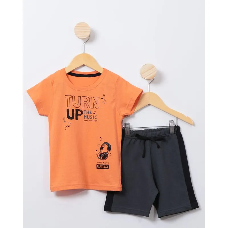 Conjunto Moletinho Bebê Curto Laranja 2