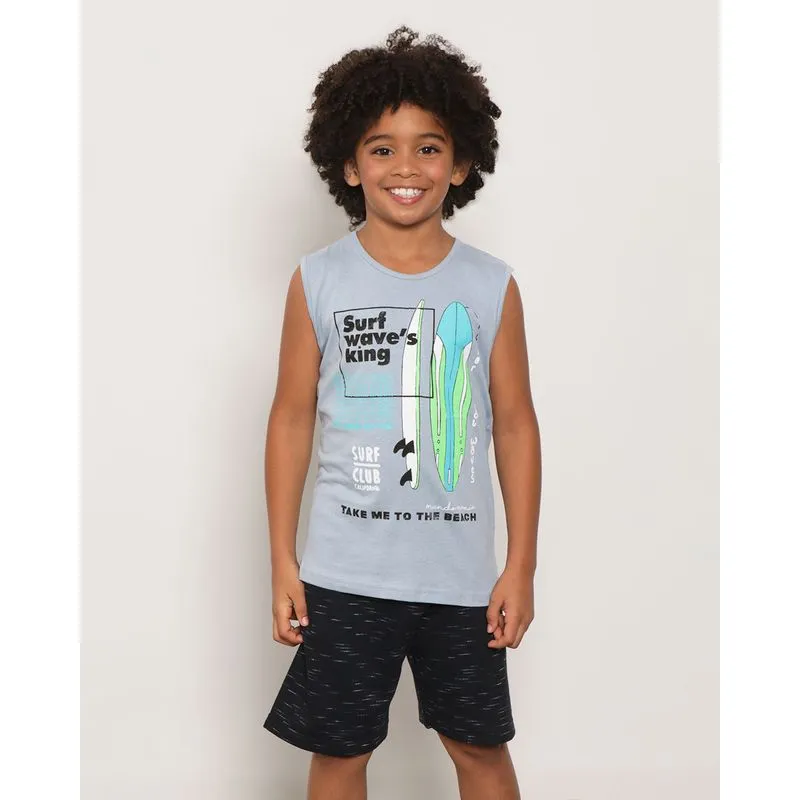 Conjunto Infantil Estampa Surf Cinza 6