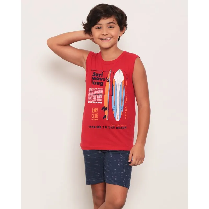 Conjunto Infantil Regata Moletinho Flamê Vermelho 6