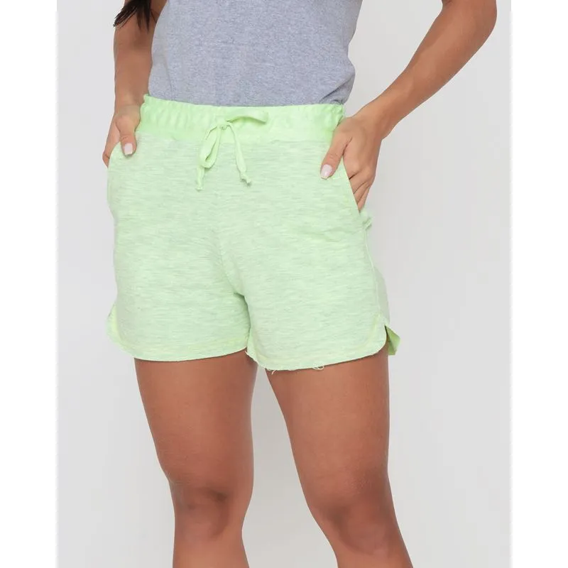 Short Feminino Moletinho Boxer Barra a Fio Verde P