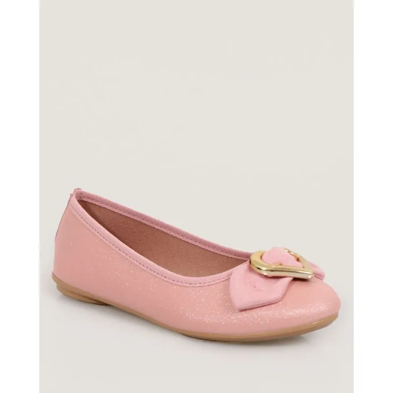 Sapatilha Infantil Molekinha Com Glitter Coração Rosa 29