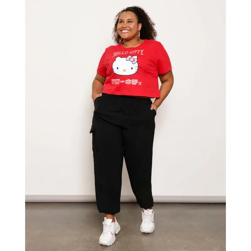 Calça Plus Size Feminina Jogger Bolso Cargo Preta G1