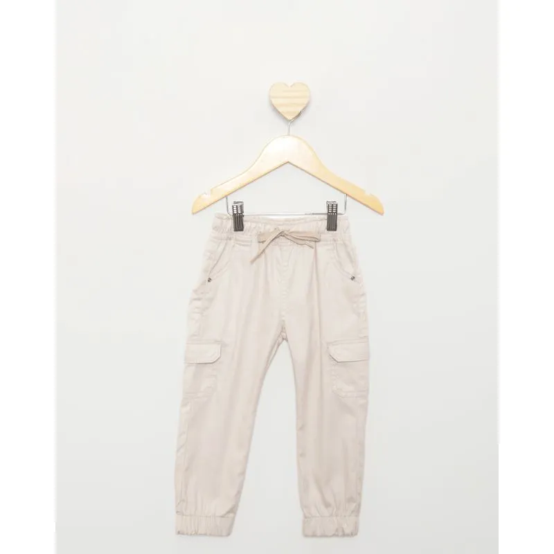 Calça Sarja Bebê Jogger Cargo Bege Claro 2