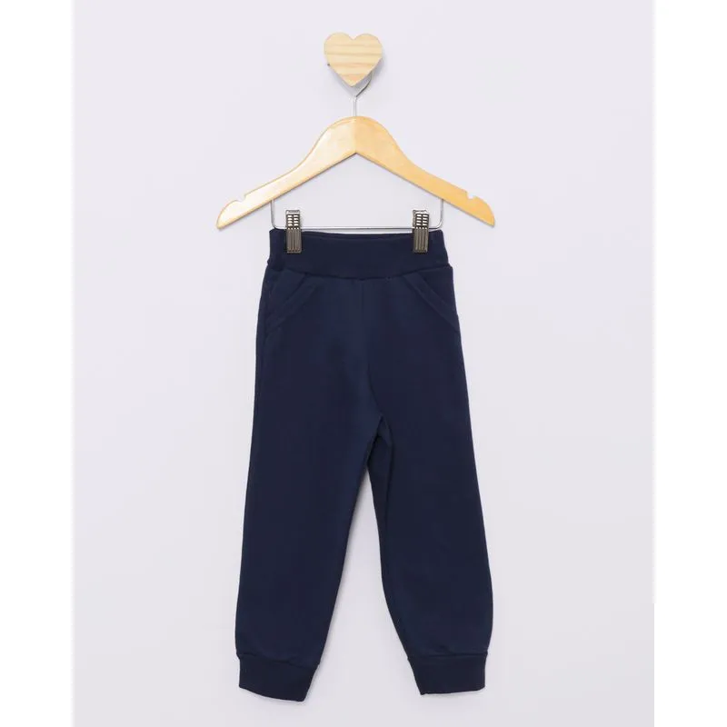 Calça Bebê Moletom Jogger Marinho 3