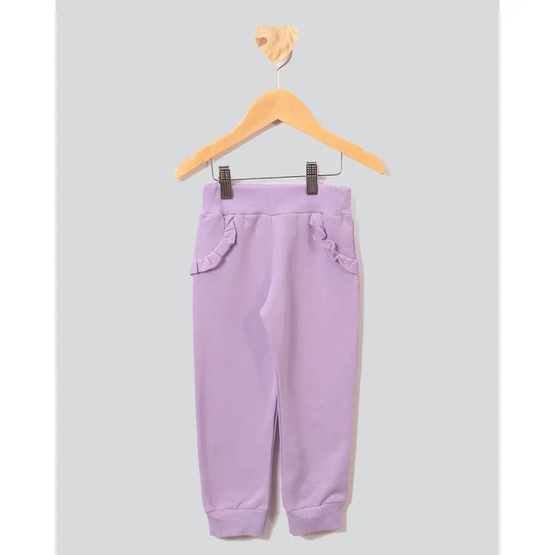 Calça Bebê Moletom Jogger Lilás 1