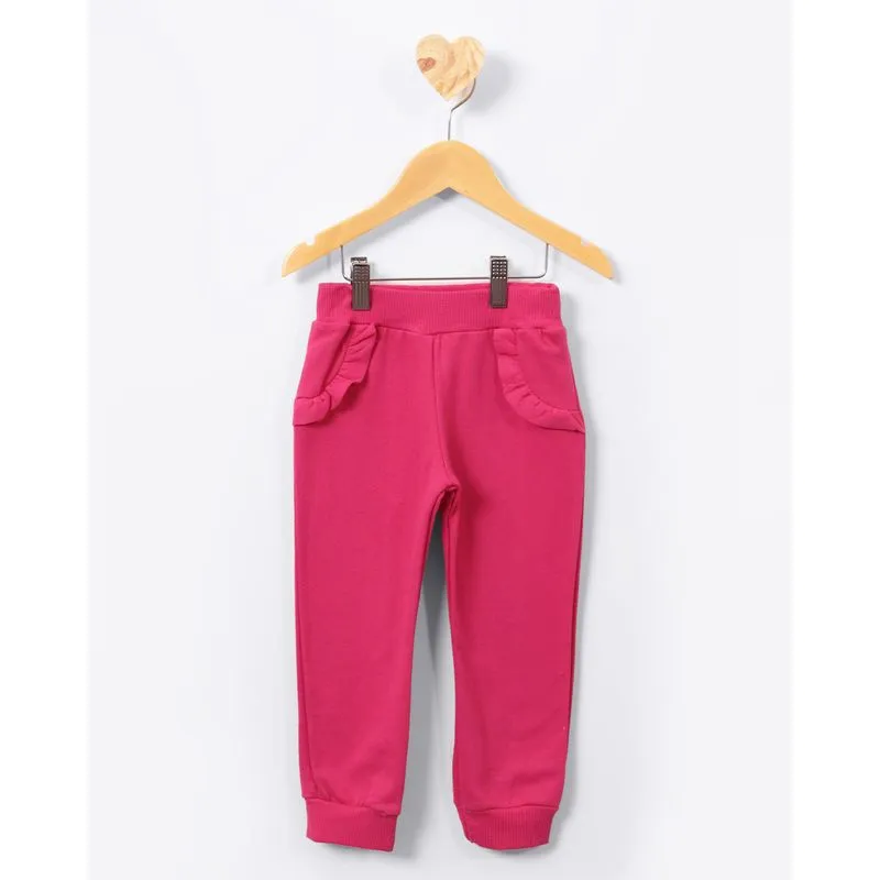 Calça Bebê Moletom Jogger Rosa 3