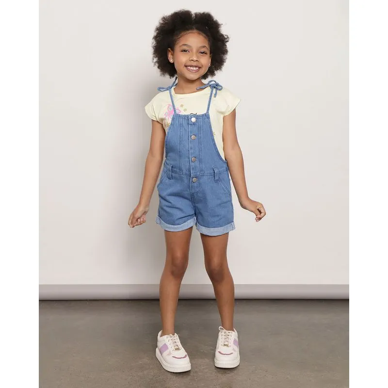 Macaquinho Jeans Infantil Alcinha Azul 6
