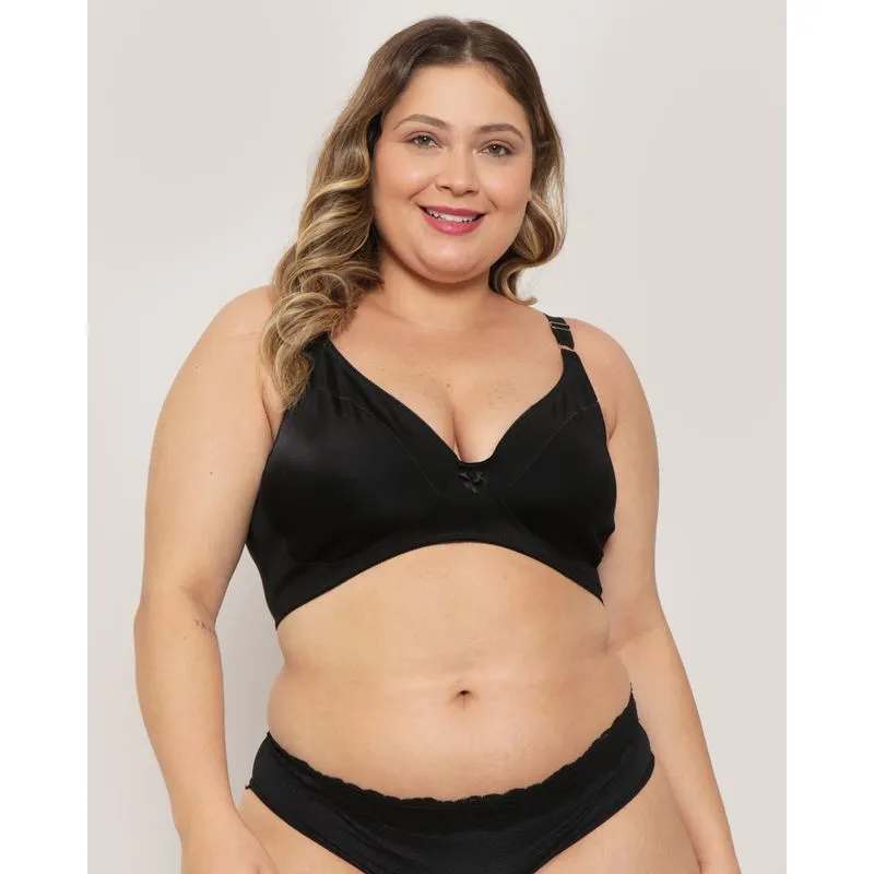 Sutiã Plus Size Modelador Sem Bojo Preto 50