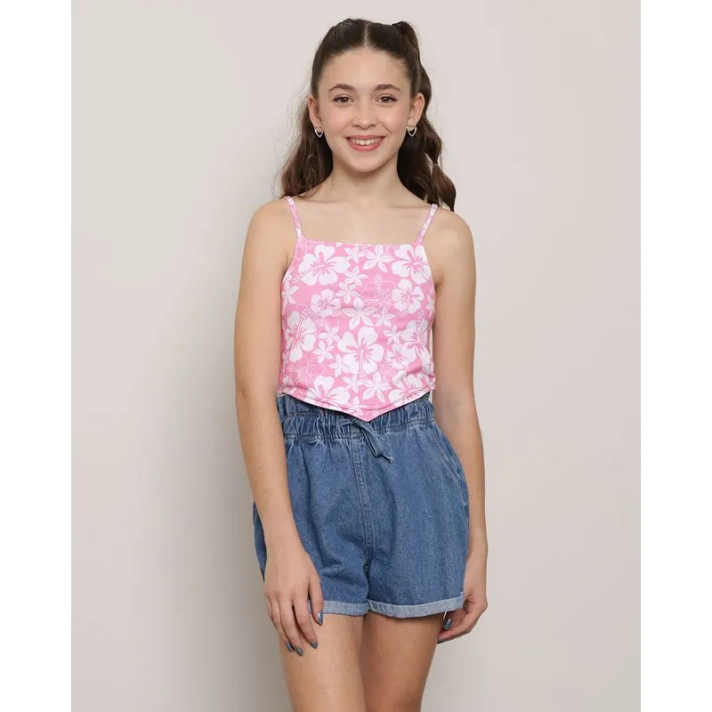 Blusa Cropped Juvenil Dupla Face Alcinha Rosa 12
