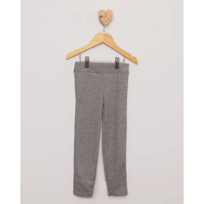 Calça Legging Bebê Canelada Cinza Escuro 2