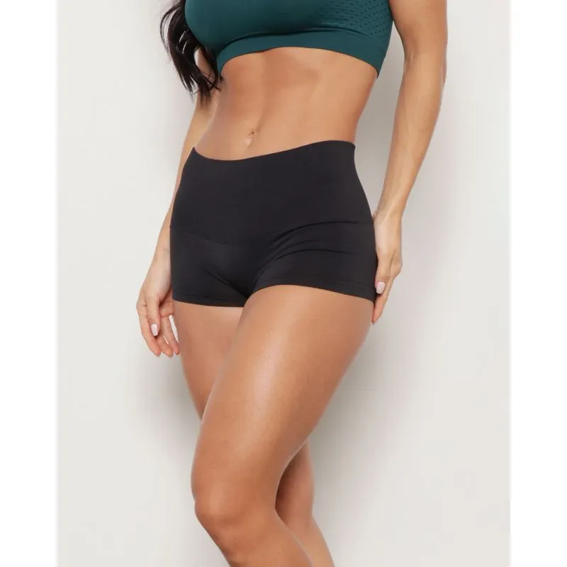 Calcinha Feminina DelRio Boy Short Sem Costura Cintura Alta Preta M