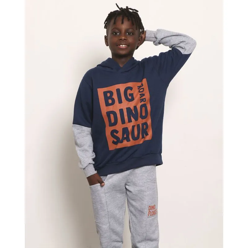 Blusão Moletom Infantil Estampa Big Dinossaur Marinho 4