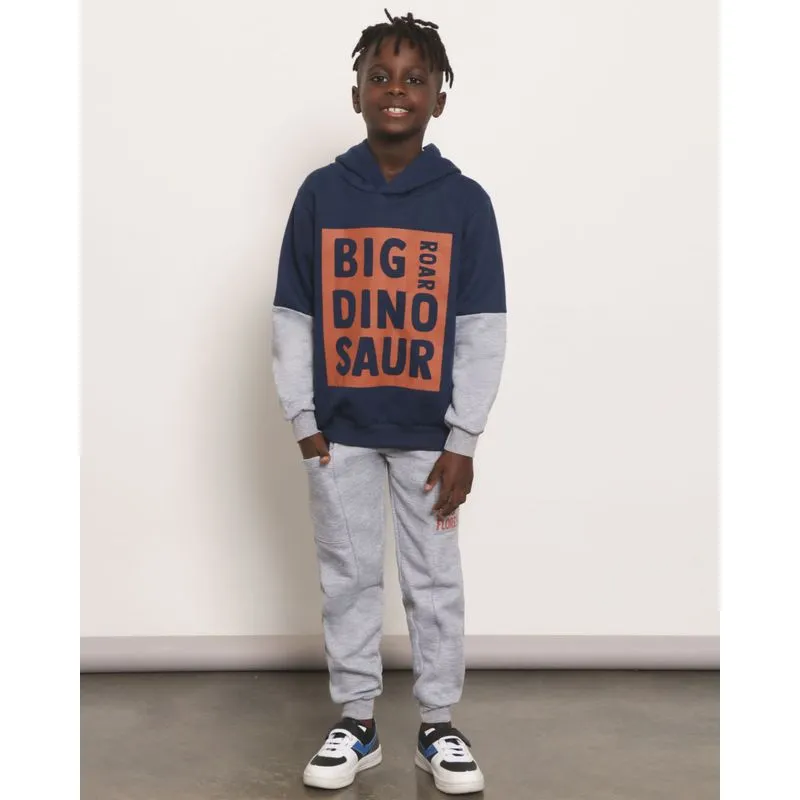 Calça Moletom Infantil Cargo Jogger Dino Florest Cinza 8