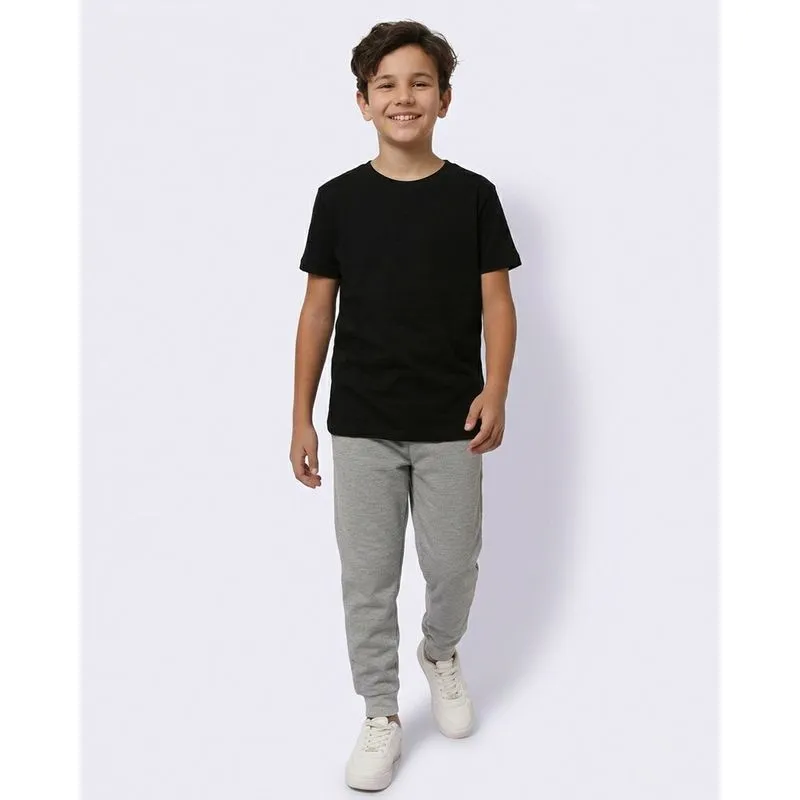 Calça Infantil Helanca Jogger Mesclada Cinza 4