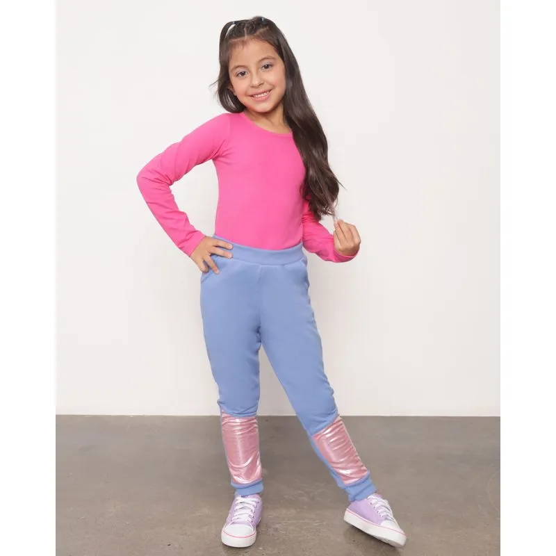 Moletom Jogger Infantil Com Recorte Azul 4