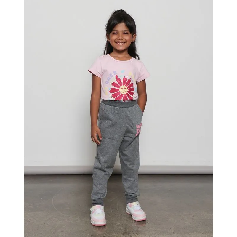 Calça Moletom Infantil Jogger Com Bolso E Estampa Cinza 10