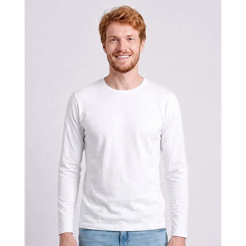 Camiseta Masculina Manga Longa Básica Branca G
