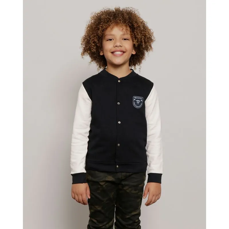 Casaco Moletom Infantil College Preto 8