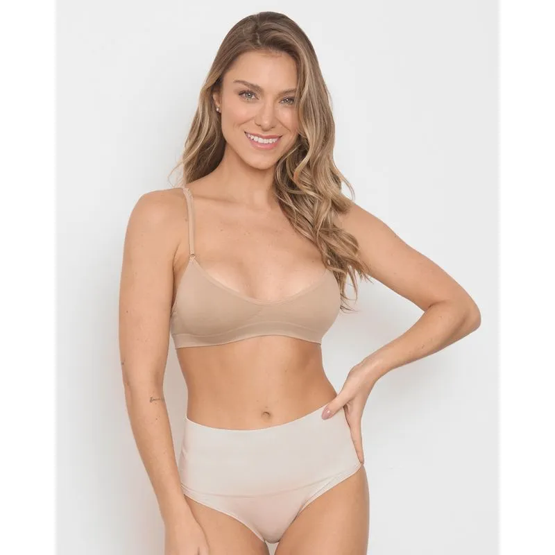 Sutiã Top Nadador Sem Costura Zee Rucci Bege P