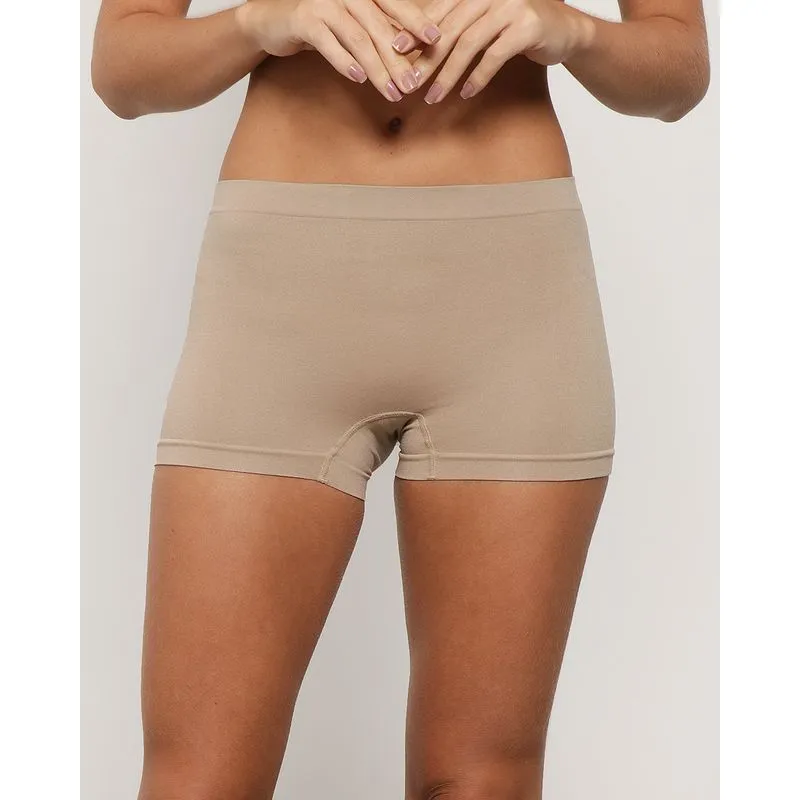 Calcinha Feminina Sem Costura Boxer Zee Rucci Bege M