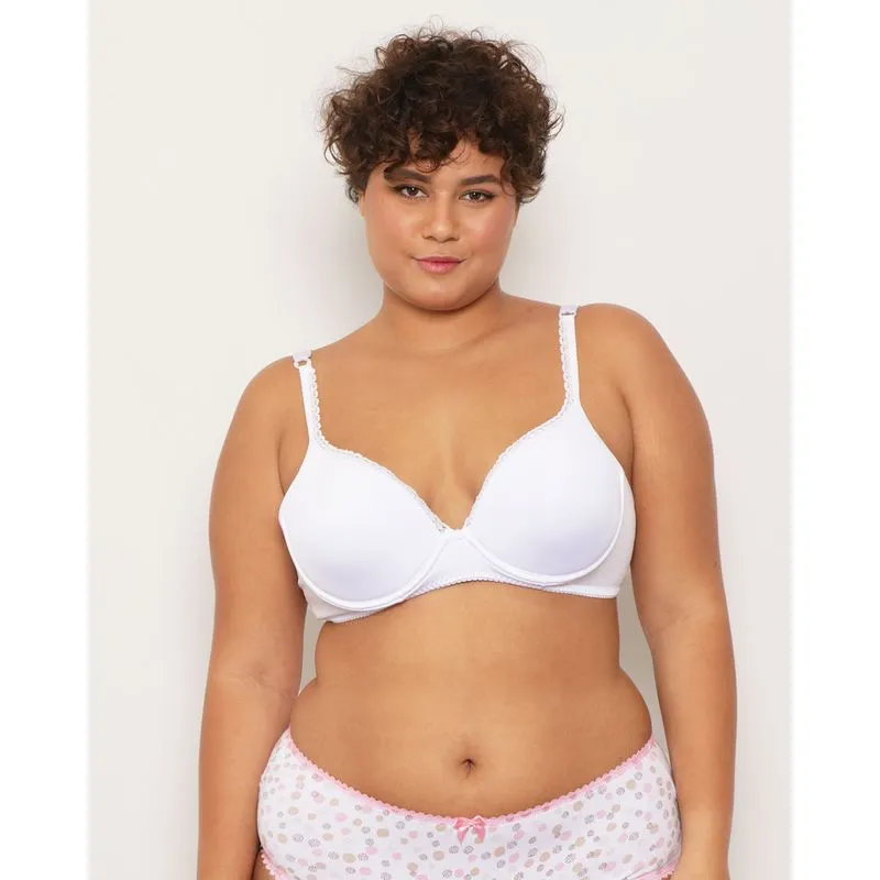 Sutiã Plus Size Feminino Base Com Bojo Casca Branco 46