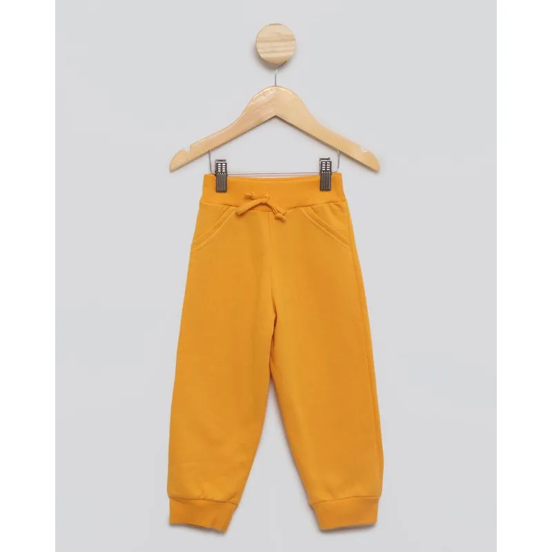 Calça Moletom Bebê Jogger Mostarda 2