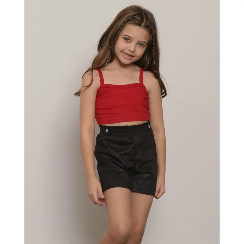 Regata Infantil Cropped Canelada Vermelha 4