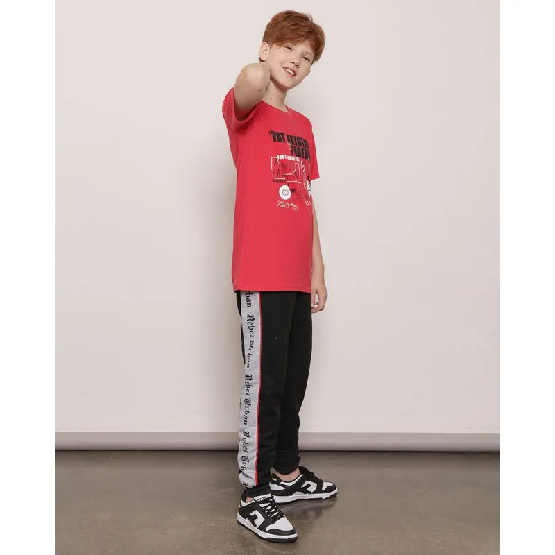 Calça Moletom Juvenil Jogger Rebel Urban Preta 12