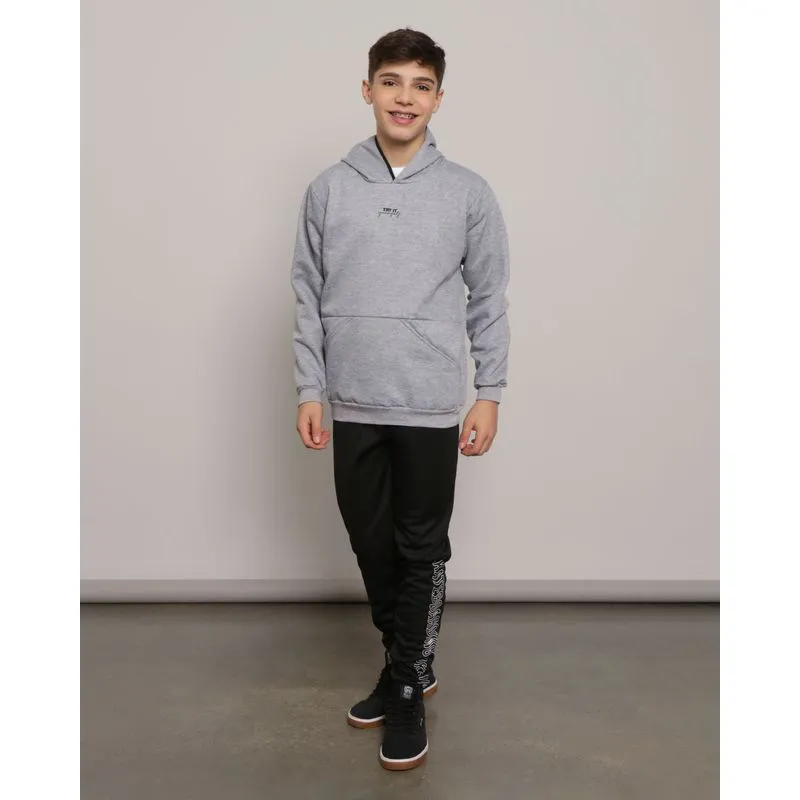 Calça Juvenil Helanca Jogger com Estampa Preta 16