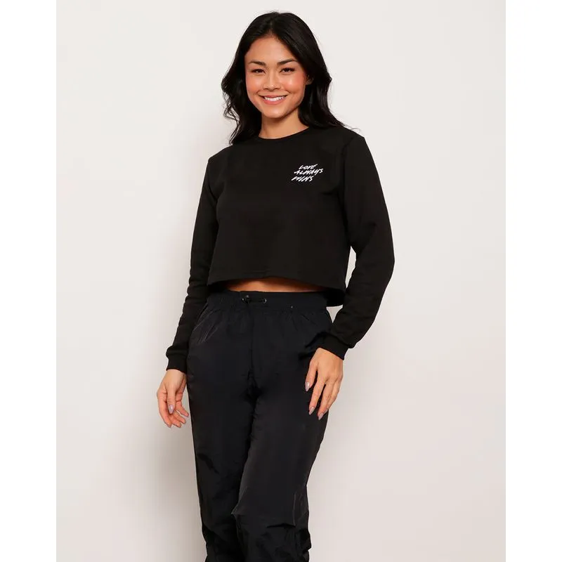 Blusa Moletom Feminina Bordado Escrito Preto M