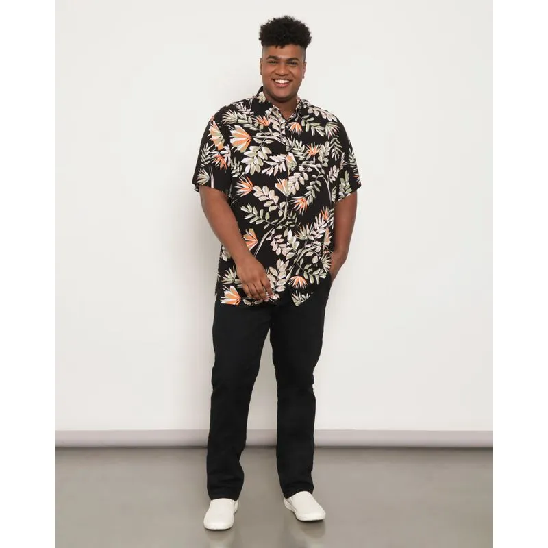 Calça Sarja Masculina Plus Size Slim Preta 54