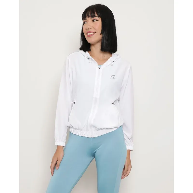Jaqueta Feminina Fitness Fitter Com Capuz Branca GG